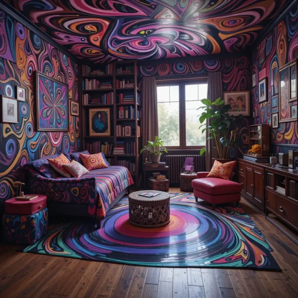 Vinyl Psychedelic Rugs