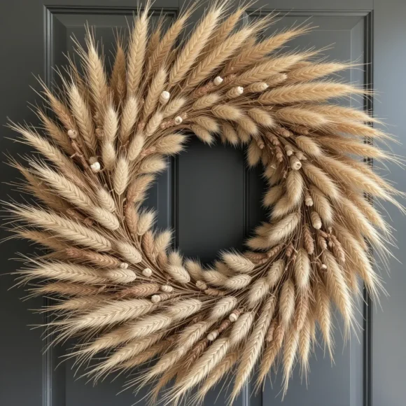 Wheat and Bunny Tail Wreath