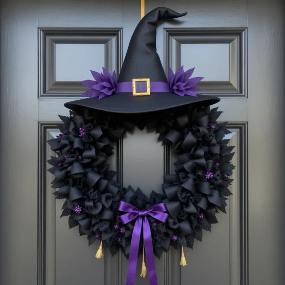 Witch Hat Topper Wreath