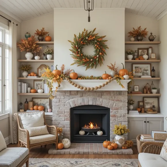 Wooden Bead Garland Across Mantel or Shelves