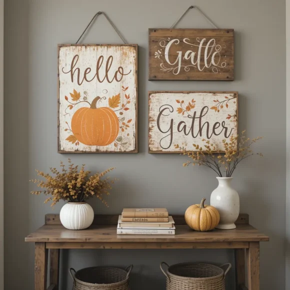 Wooden Fall Signs