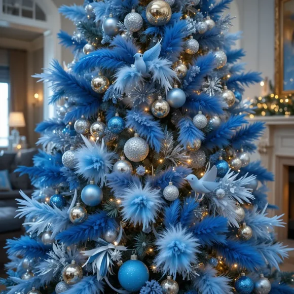 Blue Feather Accents