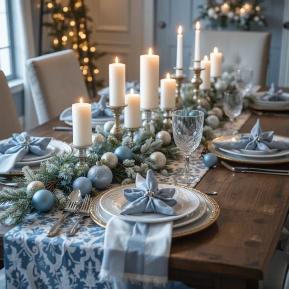Blue and White Table Runner
