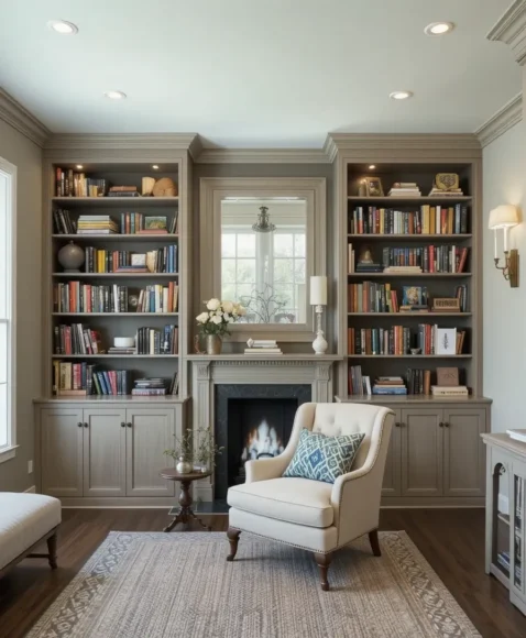 Built-In Bookcases - Home Library Ideas