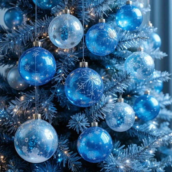 Crystal Blue Glass Ornaments