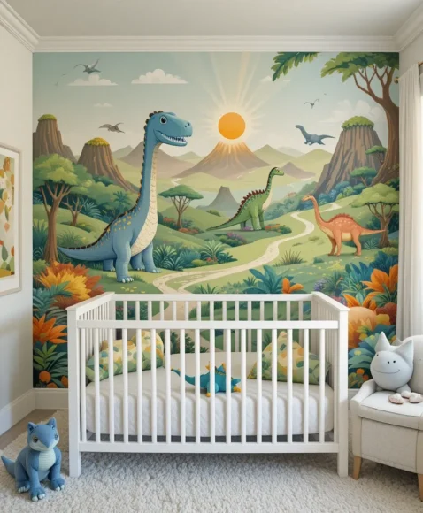 Dino Wall Murals - Dinosaur Nursery Ideas