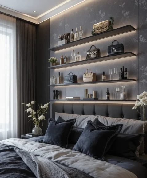 Floating Shelves with Decor