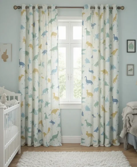 Fossil and Dino Print Curtains
