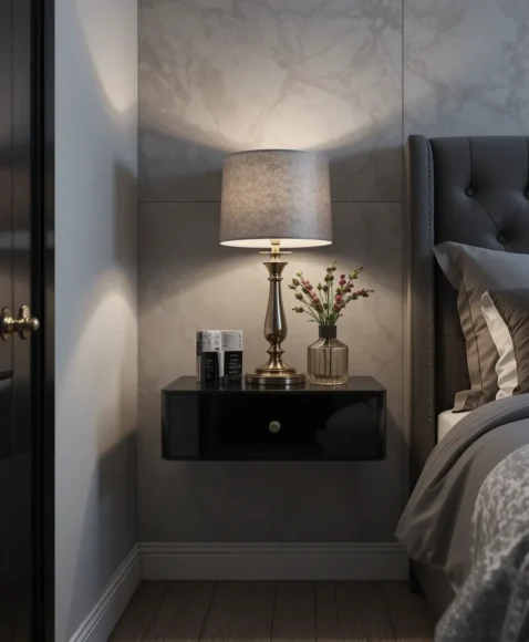 Glossy Floating Nightstand