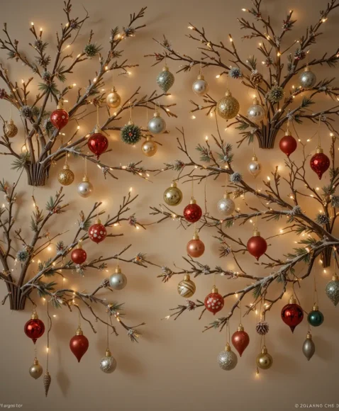 Hanging Ornaments on Branch Displays