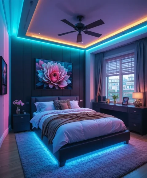 LED Strip Lighting - Baddie Bedroom Ideas 