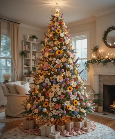 Mixed Wildflowers for a Whimsical Tree