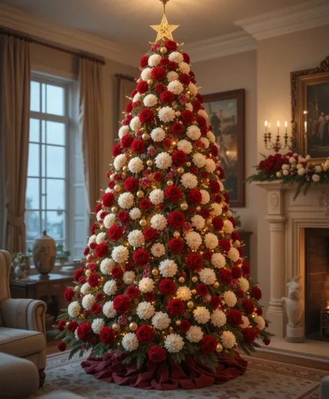 Red and White Carnations for Classic Festivity