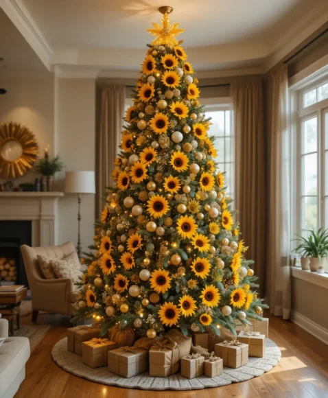 Christmas Tree with Flowers Ideas