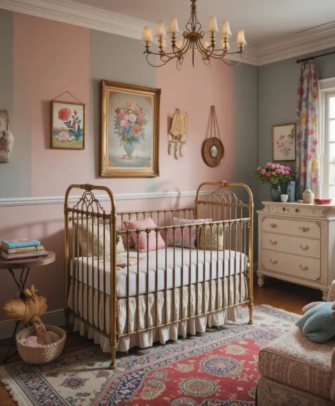 Vintage-Inspired Crib - Eclectic Nursery Ideas