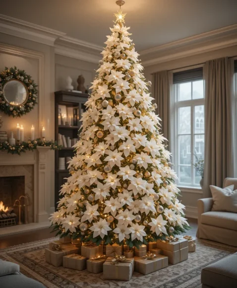 Christmas Tree with Flowers Ideas