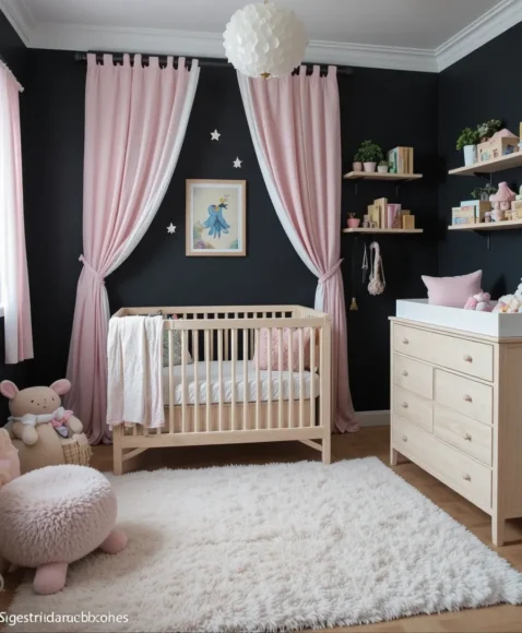 Black Walls with Pastel Accents