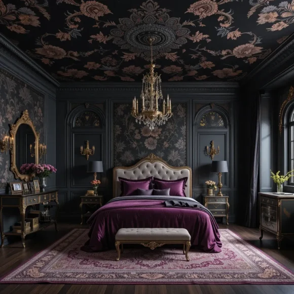 Bold Wallpapered Ceiling