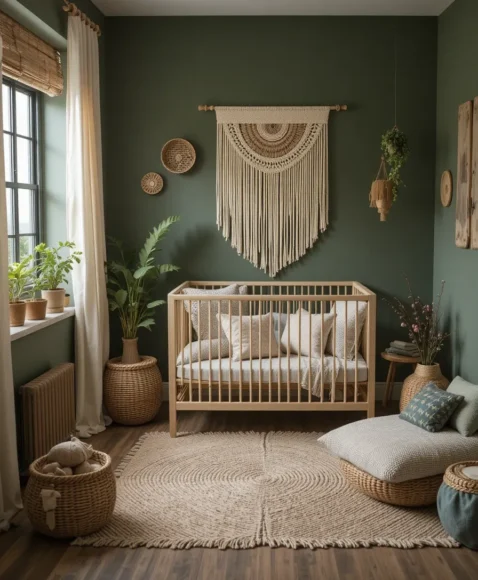 Olive Green with Boho Touches