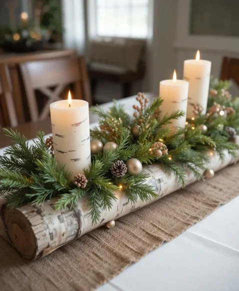 Birch Log Centerpieces
