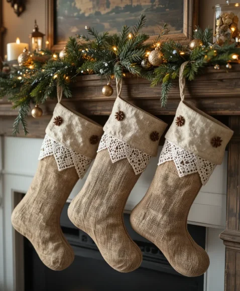 Burlap and Lace Details