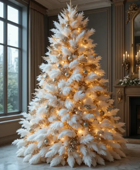 Feathered Christmas Tree Decor