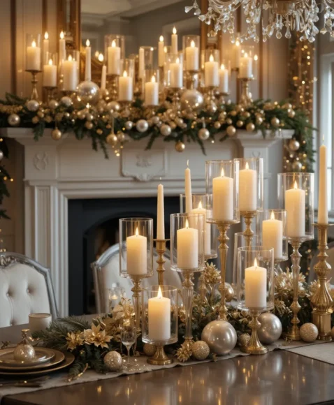 Glass Candle Holders and Tall Pillars