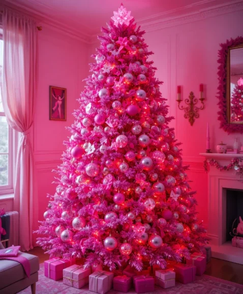 Pink Christmas Tree Decor