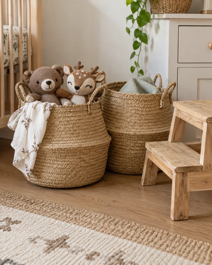 Natural Seagrass Belly Basket Toy & Laundry Station