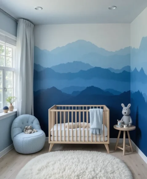 Ombre Blue Walls