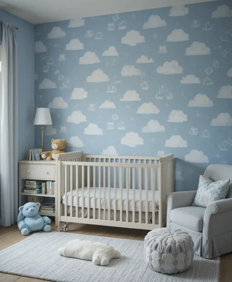 Patterned Blue Wallpaper