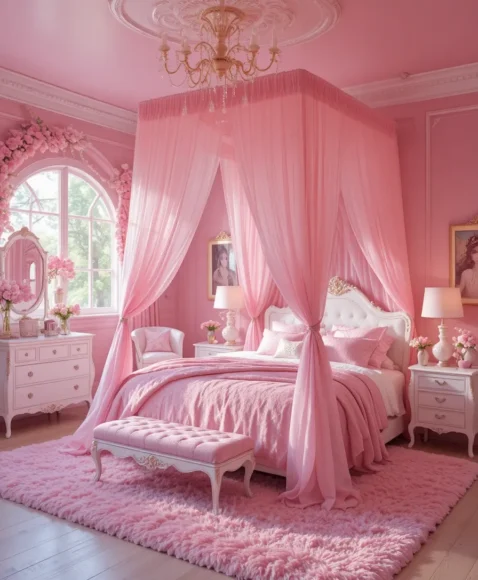 Pink Canopy Bed