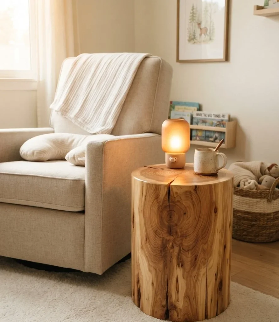 Smooth Sanded Cedar Tree-Stump Side Table