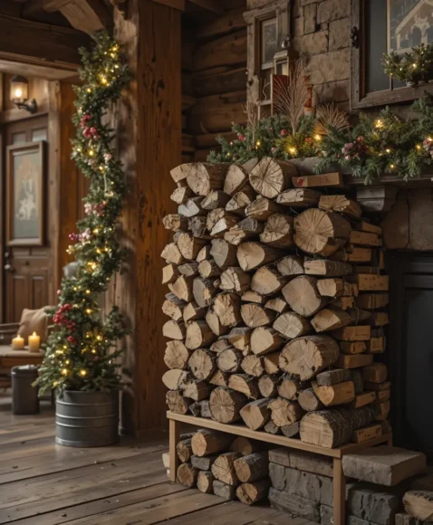 Stacked Firewood Decor