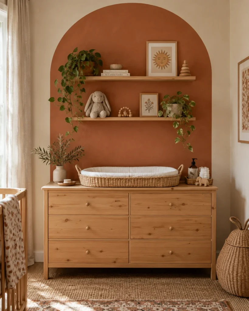 Sun-Baked Terracotta Painted Wall Arch
