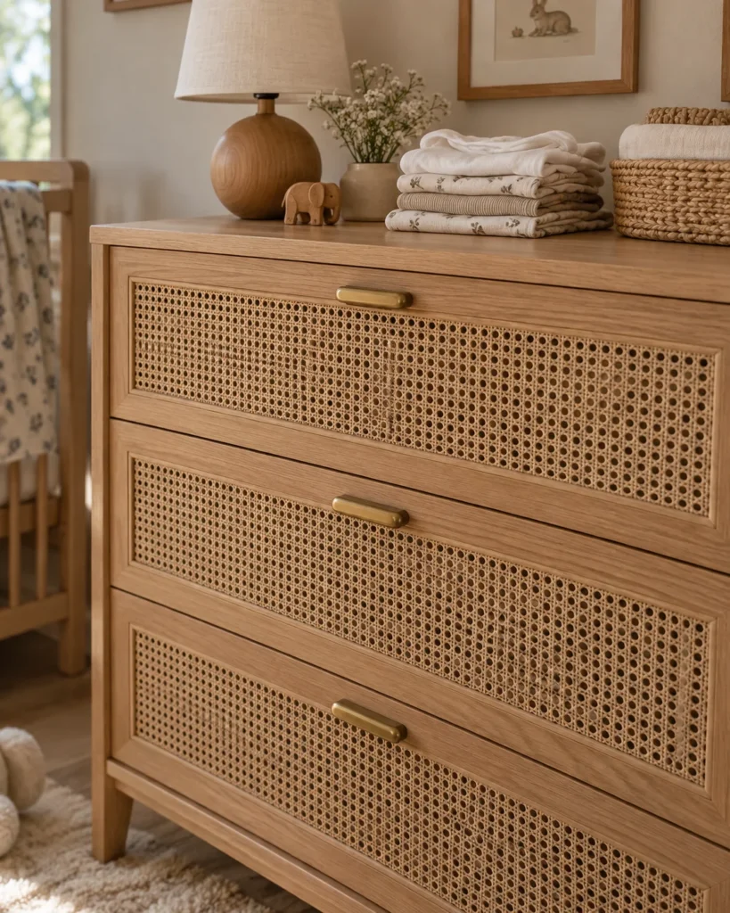 Woven Natural Cane Webbing Dresser Fronts