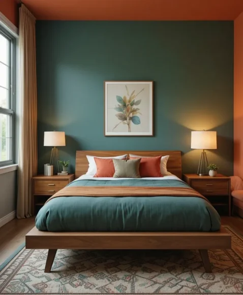 Bold Accent Wall With Retro Hues