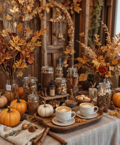 Cozy Fall-Inspired Coffee Bar