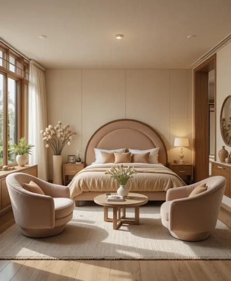 Curved Furniture for a Soft Retro Shape