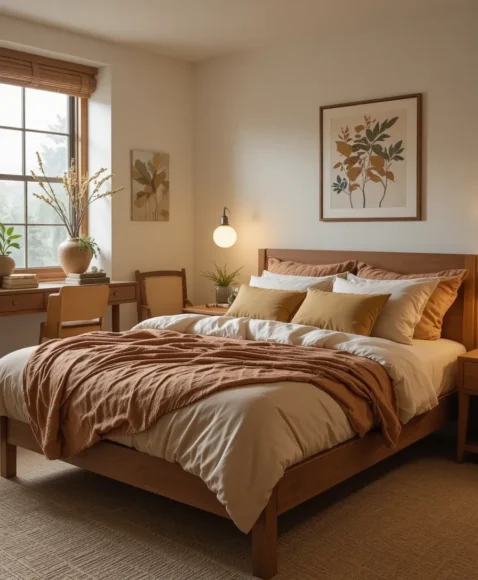 Earth-Tone Bedding for Calm and Warmth