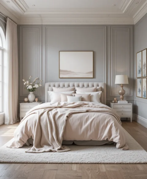Grey and Pink Bedroom