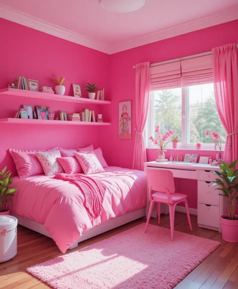 Barbiecore Pink Dorm Room