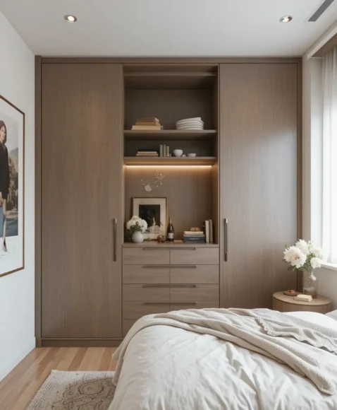 Built-In Closet Wall for Small Bedrooms