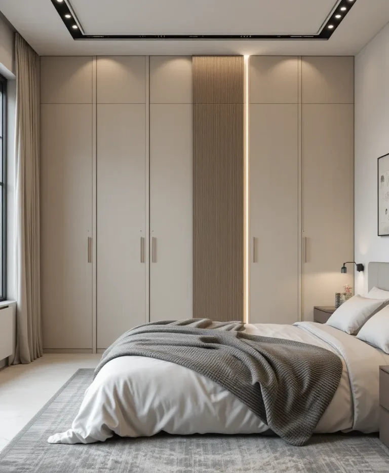 Built-In Closet Wall with Accent Section