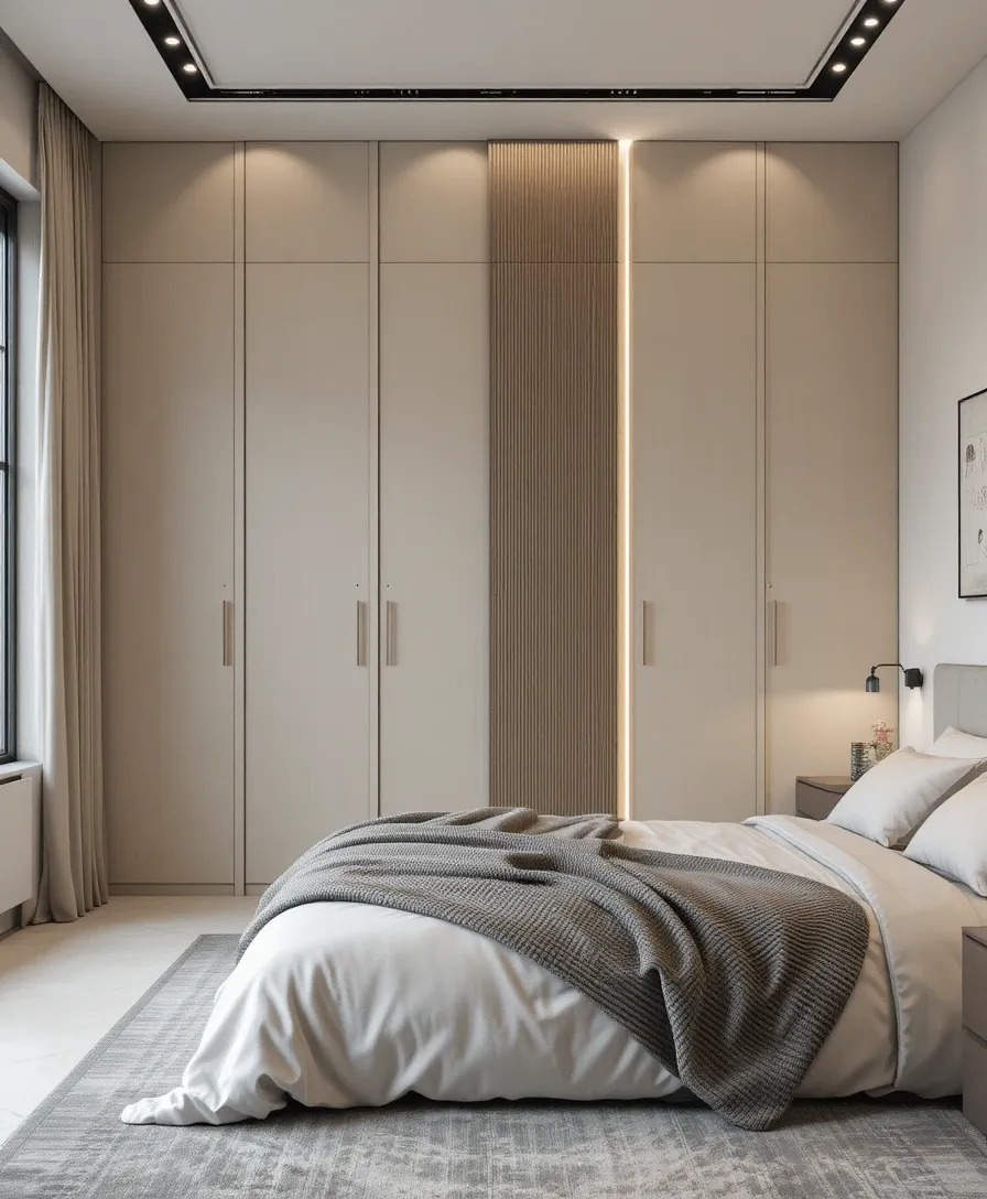 Built-In Closet Wall with Accent Section