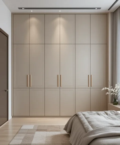 Built-In Closet Wall with Hidden Handles