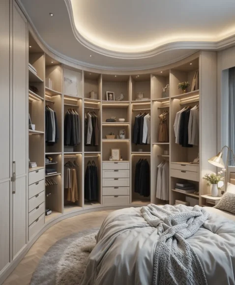 Built-In Closet Wall with Seamless Corners