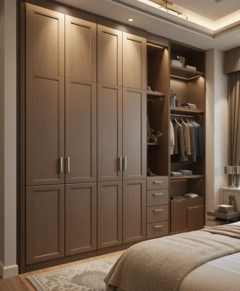 Built-In Closet Wall with Texture Panels