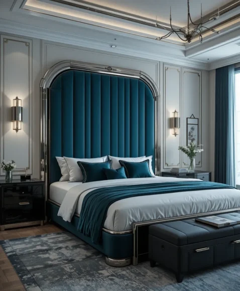 Chrome-Trimmed Statement Bed