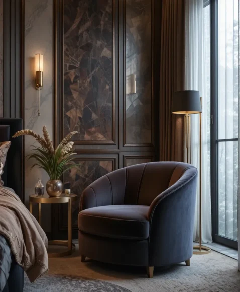 Curved Accent Chair Luxury